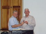 October 13, 2010 - Commander Mike Williams presents an SCV 25 Year Service Medal to Compatriot John Ross